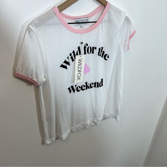 NWT Wildfox Wild for The Weekend Johnny Ringer Tee | Size S - Picture 4 of 9